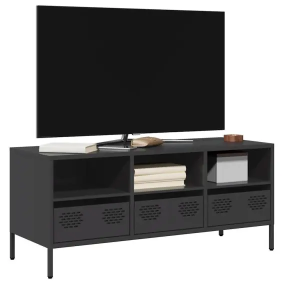 Szafka RTV, czarna, 101,5x39x43,5 cm, stal walcowana na zimno Lumarko! - Hurtownia wielobranżowa Lumarko Sprawdź teraz